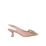 Bloemversierde Hoge Hak Schoen Alma EN Pena , Pink , Dames