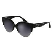 Zwarte zonnebril met wit detail Alexander McQueen , Black , Dames