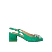 Vierkante hak gesp schoenen Alma EN Pena , Green , Dames