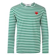 Gestreept T-shirt Rood Hart Groen Comme des Garçons Play , Multicolor ...