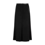 Zwarte Wol Midi Rok Aw23 Saint Laurent , Black , Dames