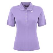 Katoenen Poloshirt Korte Mouw Logo K-Way , Purple , Dames