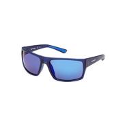 Blauw Frame Blauwe Lens Zonnebril Skechers , Blue , Heren