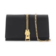 Grained Leather Mini Clutch Tas Tom Ford , Black , Dames