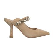 Stijlvolle Slingback Schoen met Versierde Band Alma EN Pena , Beige , ...