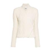 Ecru Bouclé Kabelpatroon Jas Isabel Marant , Beige , Dames