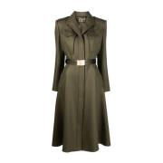 Belted Coats Elisabetta Franchi , Green , Dames