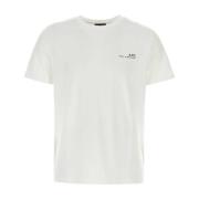 Klassiek Wit Katoenen T-Shirt A.p.c. , White , Heren