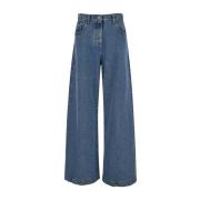 Blauwe Denim Five-Pocket Jeans Regular Fit The Attico , Blue , Dames