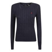 Navy Cable Knit Sweatshirt Ralph Lauren , Blue , Dames