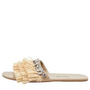 Pre-owned Raffia flats Miu Miu Pre-owned , Beige , Dames