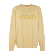 Logo Crewneck Sweatshirt Rotate Birger Christensen , Yellow , Dames