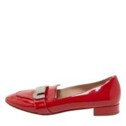 Pre-owned Leather flats Miu Miu Pre-owned , Red , Dames