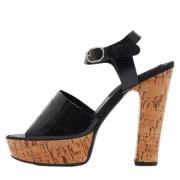 Pre-owned Fabric sandals Chanel Vintage , Black , Dames