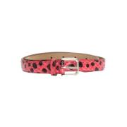 Roze Polka Slangenprint Riem met Zilveren Gesp Dolce & Gabbana , Multi...