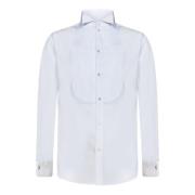 Witte Gestreepte Plastron Smokingoverhemd Emporio Armani , White , Her...