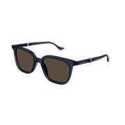 Blauw Bruin Zonnebril Gg1493S 004 Gucci , Blue , Unisex