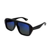 Zwart Blauw Zonnebril Gg1615S Model Gucci , Black , Heren