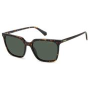 Stylish Sunglasses in Dark Havana/Green Polaroid , Brown , Dames