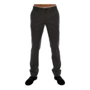 Grijze Gestreepte Wol Formele Broek Dolce & Gabbana , Gray , Heren