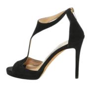 Pre-owned Suede sandals Jimmy Choo Pre-owned , Black , Dames