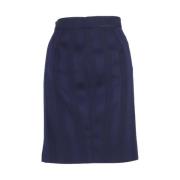 Pre-owned Wool bottoms Mugler Pre-owned , Blue , Dames