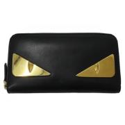 Pre-owned Leather wallets Fendi Vintage , Black , Dames