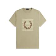 Gestreept Laurel Wreath Jersey Shirt Fred Perry , Beige , Heren