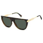 Dark Havana Green Sunglasses Polaroid , Brown , Dames