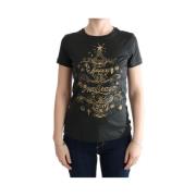 Groene Print T-Shirt 2017 Ontwerp Dolce & Gabbana , Black , Dames