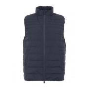 Blauwe Puffer Vest met Dubbele Rits People of Shibuya , Blue , Heren