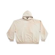 Oversized Hoodie Eggshell White Balenciaga , Beige , Heren