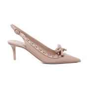 Studded Slingback Pumps met Bow Detail Valentino Garavani , Beige , Da...