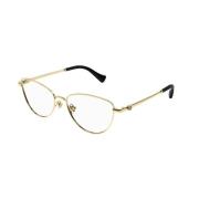 Gouden Montuur Zonnebril Gg1595O 001 Gucci , Yellow , Unisex