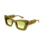 Bruin montuur met groene lenzen Gucci , Brown , Unisex