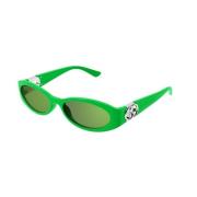 Groen Montuur Groene Lens Zonnebril Gucci , Green , Unisex