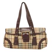 Pre-owned Leather handbags Burberry Vintage , Brown , Dames