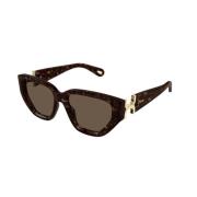 Stijlvolle Havana Bruine Zonnebril Chloé , Brown , Unisex