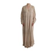 Bloemen Kant Kaftan Jurk Dolce & Gabbana , Beige , Dames