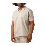 Taupe Seersucker Polo Shirt Selected Homme , Beige , Heren