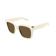 Ivory Brown Zonnebril Am0440S Alexander McQueen , Beige , Unisex