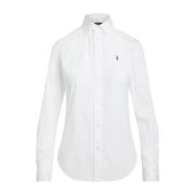 Witte Stretch Overhemd Klassieke Stijl Ralph Lauren , White , Dames