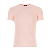 Pastelroze Katoenen T-Shirt Tom Ford , Pink , Heren