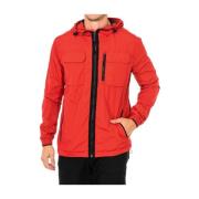 Rode Waterdichte Jas met Capuchon Superdry , Red , Heren