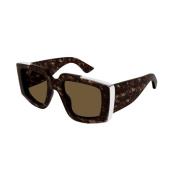 Bruin Havana Zonnebril Am0446S 002 Alexander McQueen , Brown , Unisex