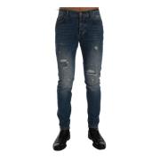 Blauwe Wassing Slim Fit Jeans Frankie Morello , Blue , Heren