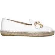 Witte Leren Espadrilles Instapper met Bit Lina Locchi , White , Dames