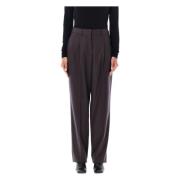 Donker Chocolade Wol Straight-Leg Broek Stella McCartney , Brown , Dam...