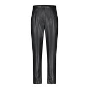 Imitatie Leren Broek Rits Knoop Verkort Raffaello Rossi , Black , Dame...