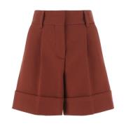Stretch Katoenmix Bruine Shorts See by Chloé , Brown , Dames